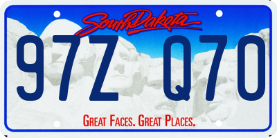 SD license plate 97ZQ70