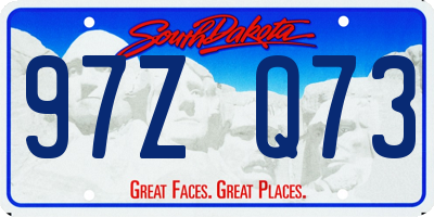 SD license plate 97ZQ73