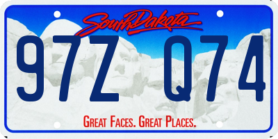 SD license plate 97ZQ74