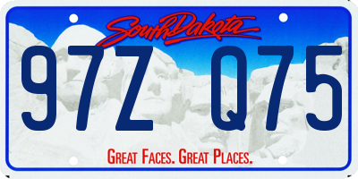 SD license plate 97ZQ75