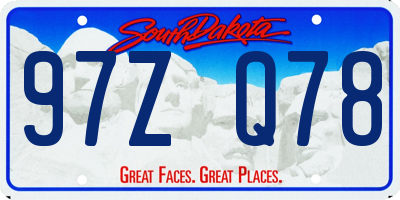 SD license plate 97ZQ78