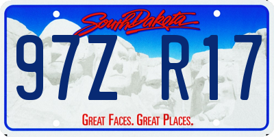 SD license plate 97ZR17