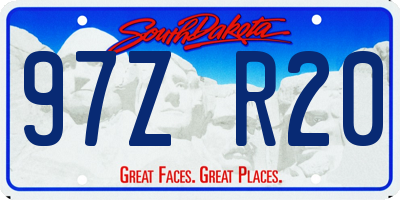 SD license plate 97ZR20