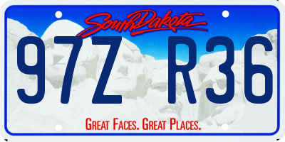 SD license plate 97ZR36