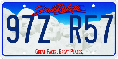 SD license plate 97ZR57