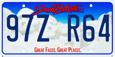 SD license plate 97ZR64