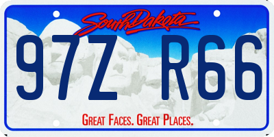 SD license plate 97ZR66