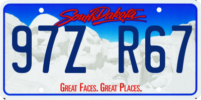 SD license plate 97ZR67