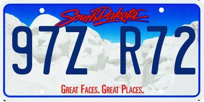 SD license plate 97ZR72