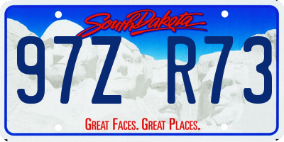SD license plate 97ZR73
