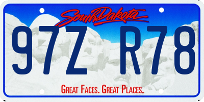 SD license plate 97ZR78