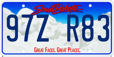 SD license plate 97ZR83