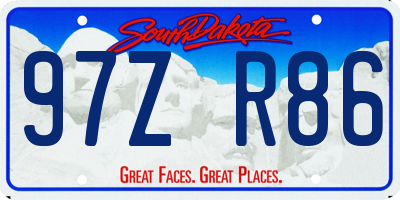 SD license plate 97ZR86