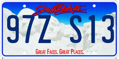 SD license plate 97ZS13