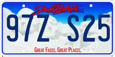 SD license plate 97ZS25