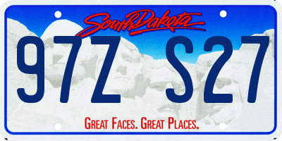 SD license plate 97ZS27