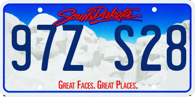 SD license plate 97ZS28
