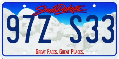 SD license plate 97ZS33