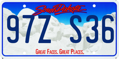 SD license plate 97ZS36