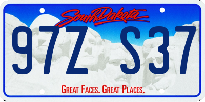 SD license plate 97ZS37