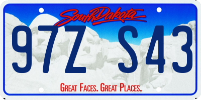 SD license plate 97ZS43