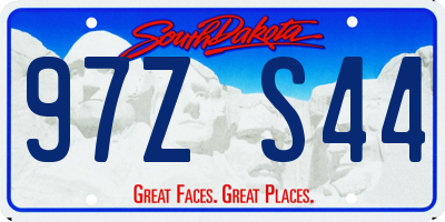 SD license plate 97ZS44