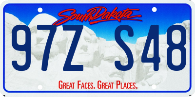 SD license plate 97ZS48