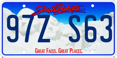 SD license plate 97ZS63