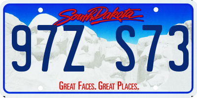 SD license plate 97ZS73