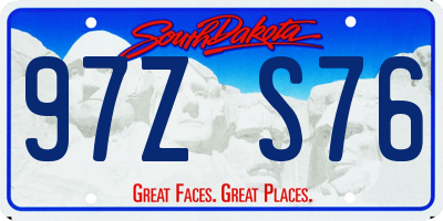 SD license plate 97ZS76