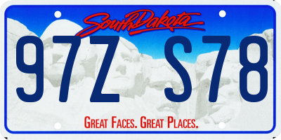 SD license plate 97ZS78