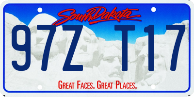 SD license plate 97ZT17