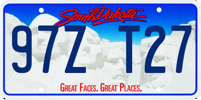 SD license plate 97ZT27