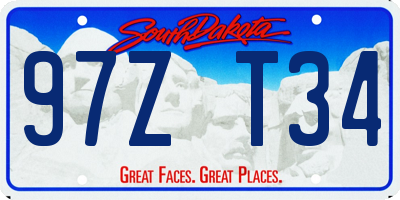 SD license plate 97ZT34