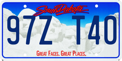 SD license plate 97ZT40