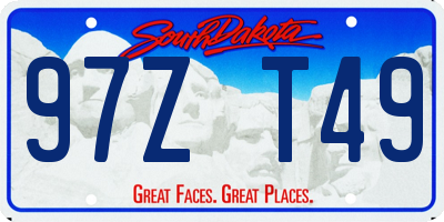 SD license plate 97ZT49