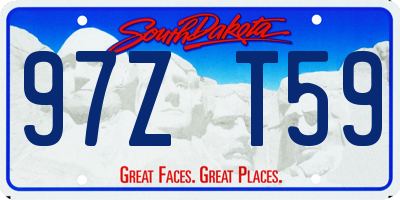 SD license plate 97ZT59