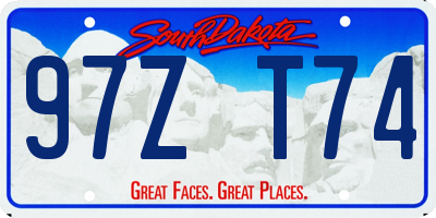 SD license plate 97ZT74