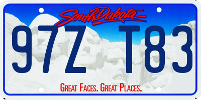 SD license plate 97ZT83