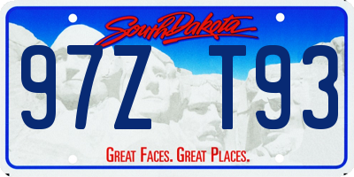 SD license plate 97ZT93