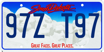 SD license plate 97ZT97