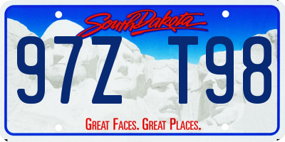 SD license plate 97ZT98