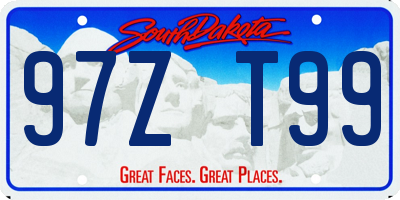 SD license plate 97ZT99