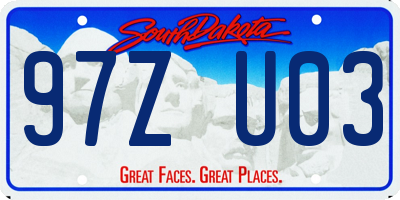 SD license plate 97ZU03