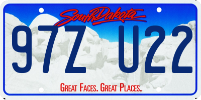 SD license plate 97ZU22