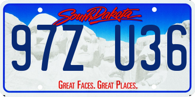 SD license plate 97ZU36