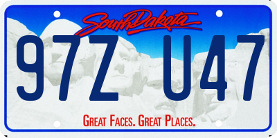 SD license plate 97ZU47