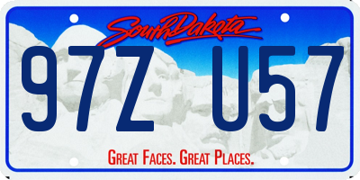 SD license plate 97ZU57