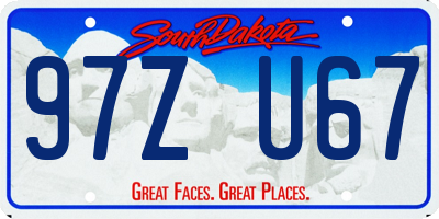 SD license plate 97ZU67