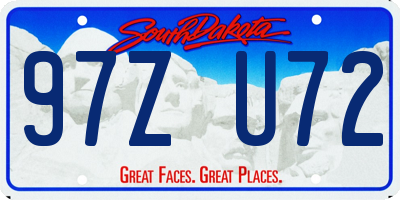 SD license plate 97ZU72